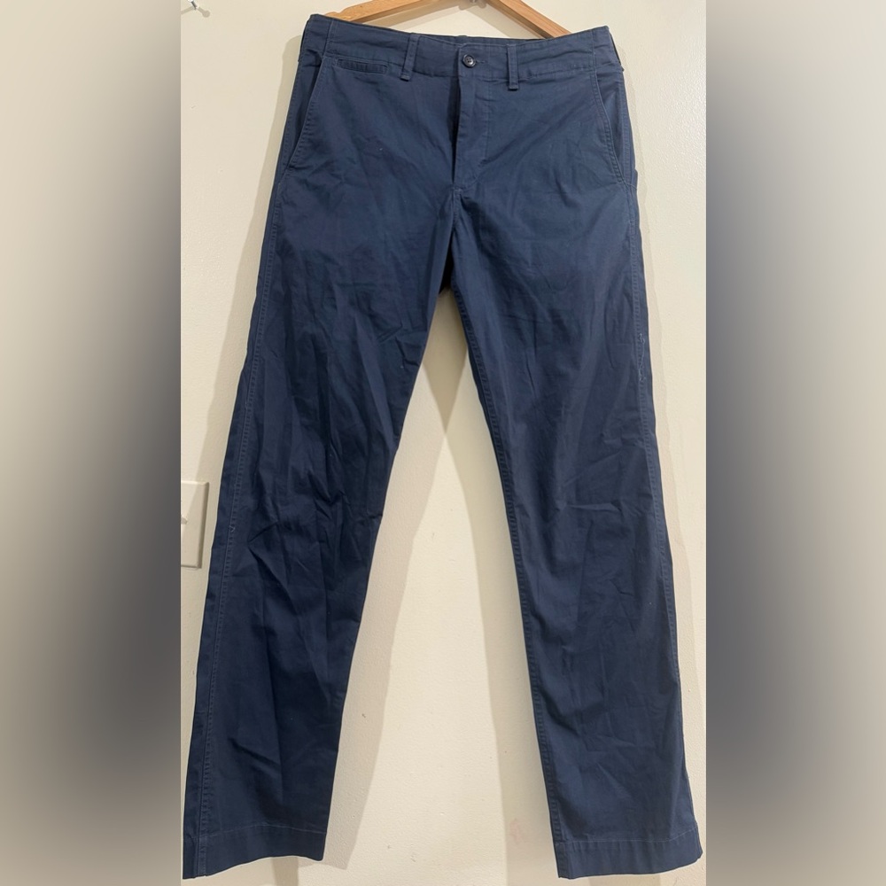 Buck Mason Navy Straight Chinos - Classic Five-Pocket